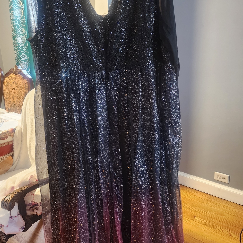Elegant Black and Pink Sequin Dress